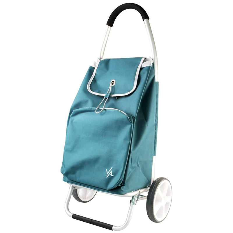 Amig - Thermal Shopping Trolley 2 Wheels | 50L Capacity | 15kg Max Load | Lightweight Aluminium | Insulated Bag | Eco-Friendly | Colour Green