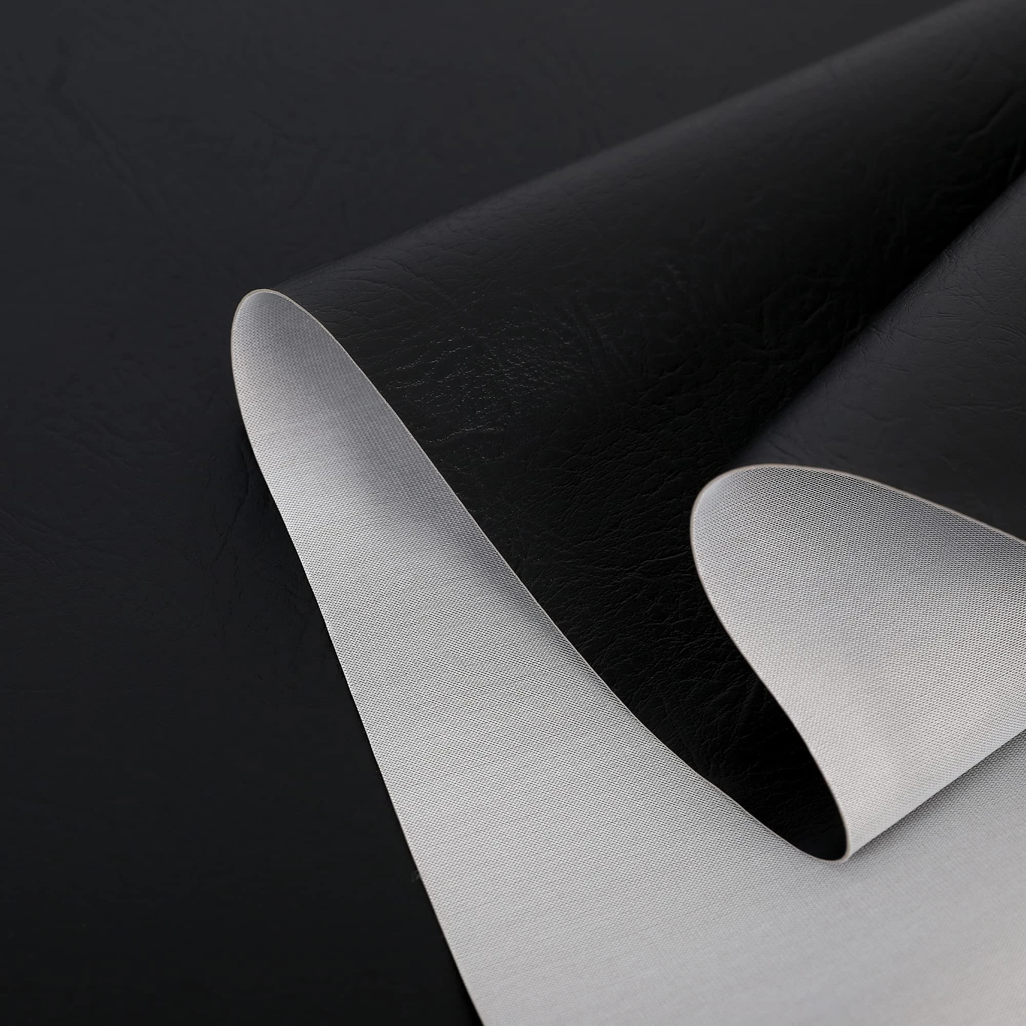 Faux Leather Leatherette Vinyl Leather Cloth Upholstery Fabric Material.Width140 (Black, 2.Metres)