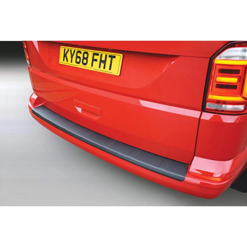 RGM ABS Rear bumper protector compatible with Volkswagen Transporter T6 Caravelle/Multivan 9/2015- with rear hatch Black 'Ribbed'