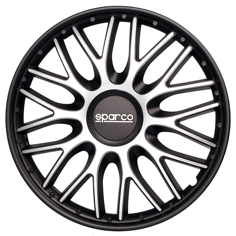 Sparco Wheel Covers Roma - 13-inch - Silver/Black - Set of 4 pieces