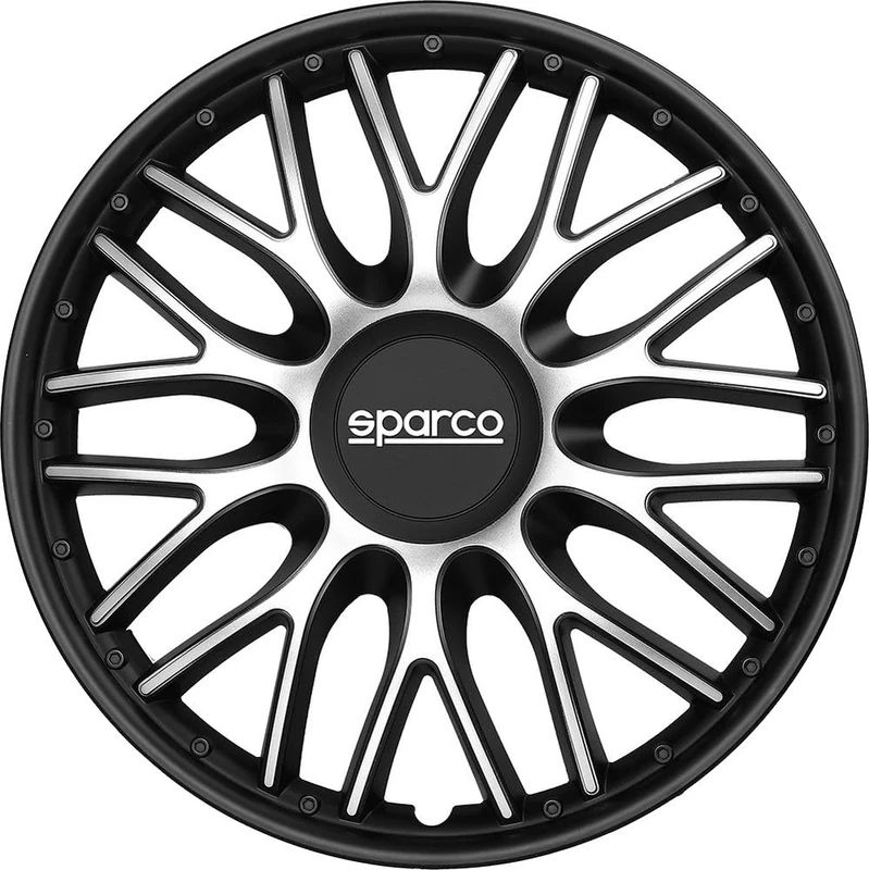 Sparco Wheel Covers Roma - 15-inch - Silver/Black - Set of 4 pieces