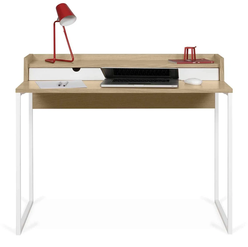 Symbiosis Rise Desk, Oak and White, 100x55x85 cm - Image 1