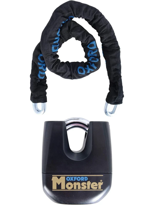 Oxford Motorcycle Motorbike Monster 12mm Square Security Chain 1.2m & Padlock