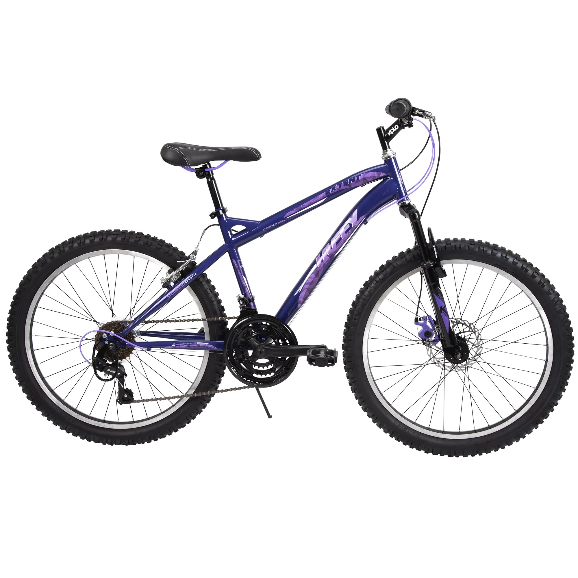 Huffy Extent Junior 24" Mountain Bike 8-12 Years - Midnight Purple 18 Speed MTB, 116