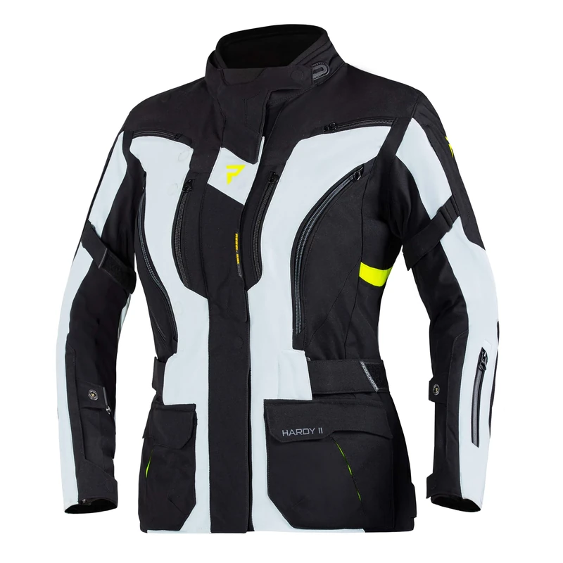 REBELHORN Textile Jacket Hardy Ii Lady Grey/Black/Flo Yellow Dxs