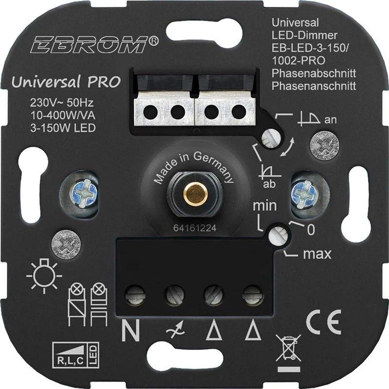 EBROM EB-LED-3-150/1002-PRO Universal LED dimmer, Black