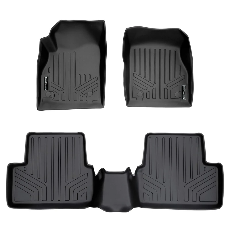 SMARTLINER Custom Fit Floor Mats 2 Row Liner Set Black for 2011-2015 Chevrolet Cruze / 2016 Cruze Limited
