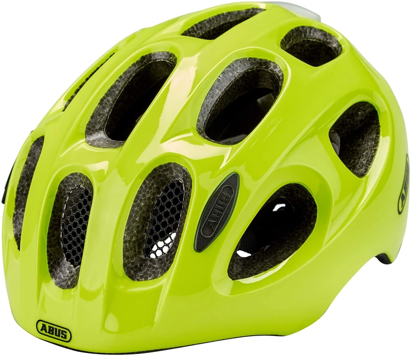 ABUS Youn-I Kids Helmet - Modern Bike Helmet for Children with LED Tail Light for Everyday Use - for Girls and Boys - Yellow, Size S