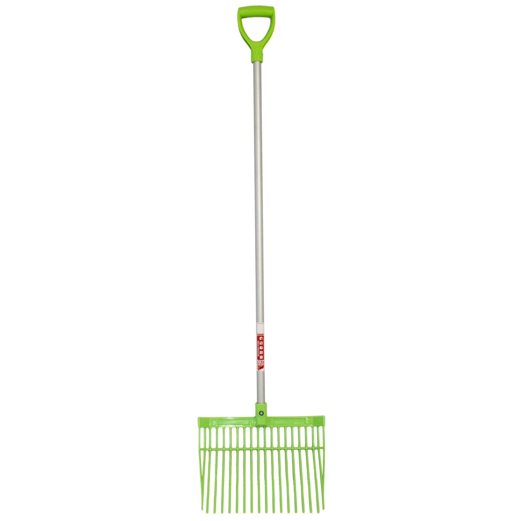 Red Gorilla Bedding Fork with D Handle Pistachio Lightweight For Stable Bedding Mucking Out Metal Pitchfork for Hay and Garden Compost 157cm Long