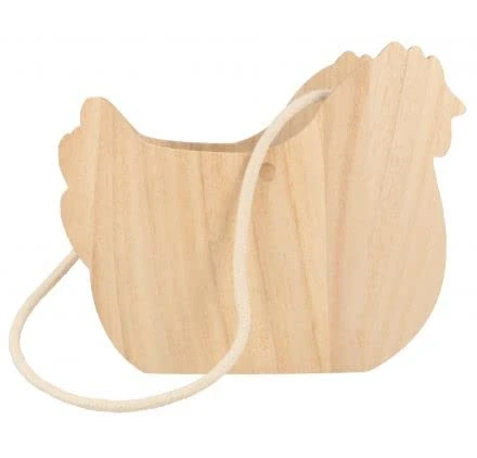 Artemio Wooden Basket to Decorate Easter Hen 23 cm x 11.5 cm x 19 cm Chocolate, Wood