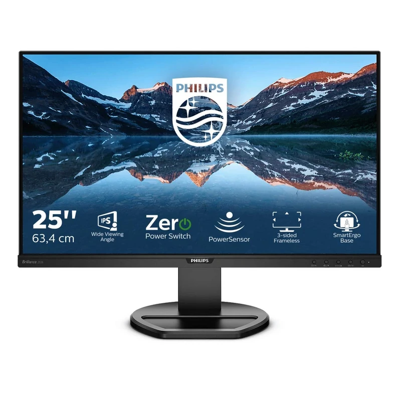 Philips 252B9-25 Inch WUXGA monitor, 60Hz, 5ms, IPS, Height adjust, Speakers, FlickerFree, USB Hub (1920 x 1200, 300 cd/m², HDMI/VGA/DP/DVI/USB 3.1)