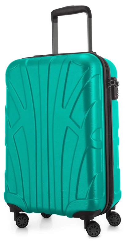 SUITLINE - Hand luggage, Cabin Trolley, Hardshell suitcase, 100% ABS, 55 cm, 34 liters, Turquoise
