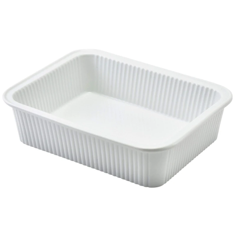 Royal Genware Fluted Rectangular Dish 8inch / 20.5cm - Set of 6 - Serving Dishes, Crockery, Tableware - Image 1