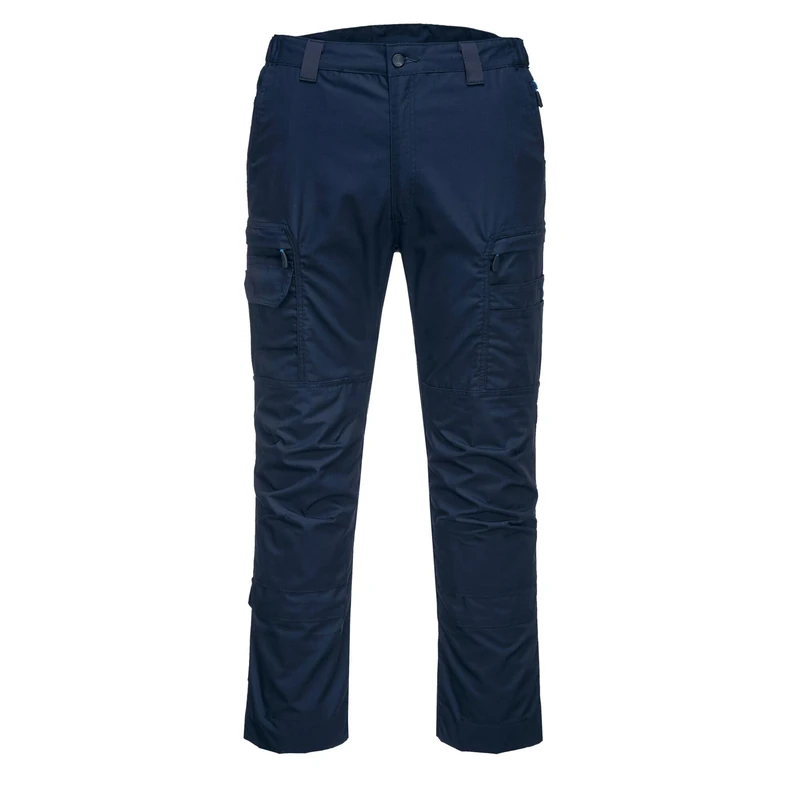 Portwest T802 KX3 Ripstop Work Trousers Durable Stretch Fabric Adjustable Fit Multi-Pocket Utility Knee Pad Compatibility for Ultimate Comfort & Protection, Navy, 33
