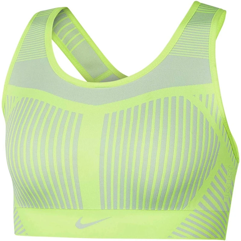 Nike Women Fe/NOM Flyknit Bra Sports Bra - Volt/Pure Platinum, 2X-Large