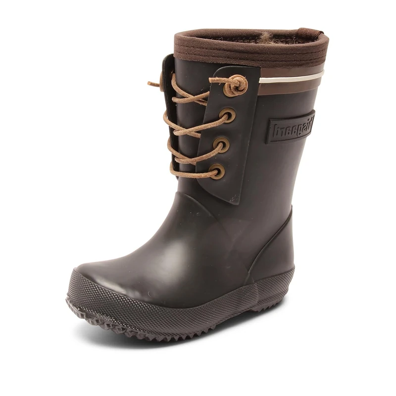 Bisgaard Unisex Kids Rubber boot - "Lace Thermo" Rain Boot, Black, 8.5 UK Child
