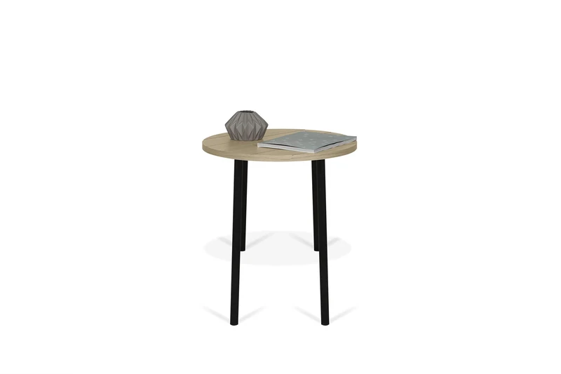 TemaHome Side Table, Wood, Steel, Light Oak Veneer, 50 x 50 x 45 cm (L-D-H)