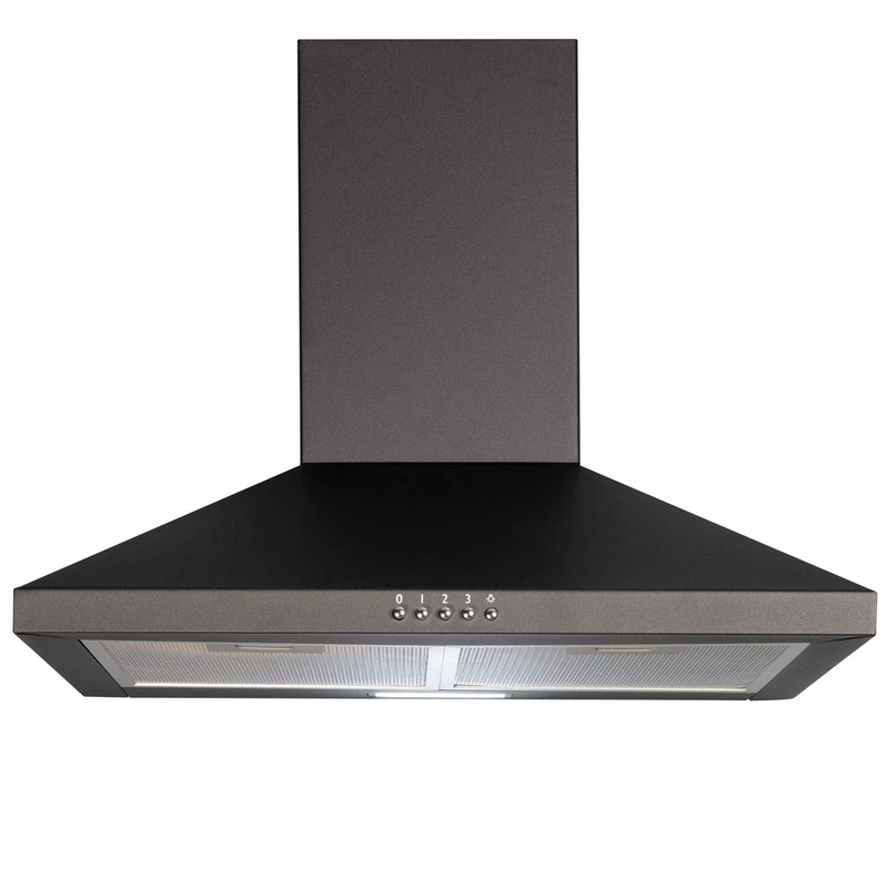 SIA CHL60BL 60cm Pyramid Chimney Cooker Hood Kitchen Extractor Fan In Black [Energy Class B]