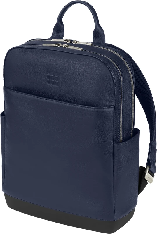 Moleskine Classic Pro Collection Leather Backpack, Professional Office Backpack, Laptop Backpack for Laptops, Notebooks up to 15'', Size 43 x 33 x 14 cm, Sapphire Blue Colour
