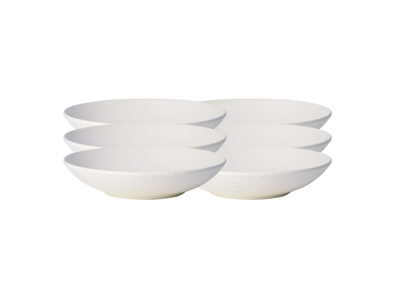 Villeroy & Boch - Manufacture Rock White Bowl, Pack of 6, 23.5 cm, Premium Porcelain, White, 10-4240-2536-6
