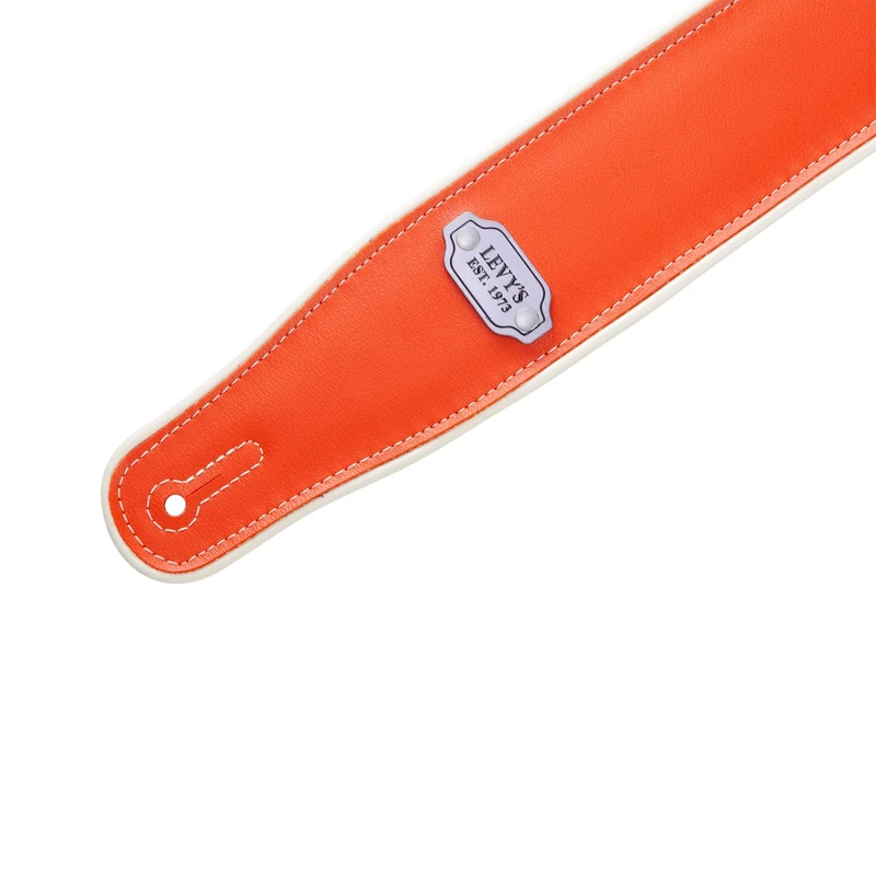 Levy's Leathers 2.75" Guitar Strap Reversible Vinyl Design Orange, Teal, and Cream (M26VCP-ORG_TEL