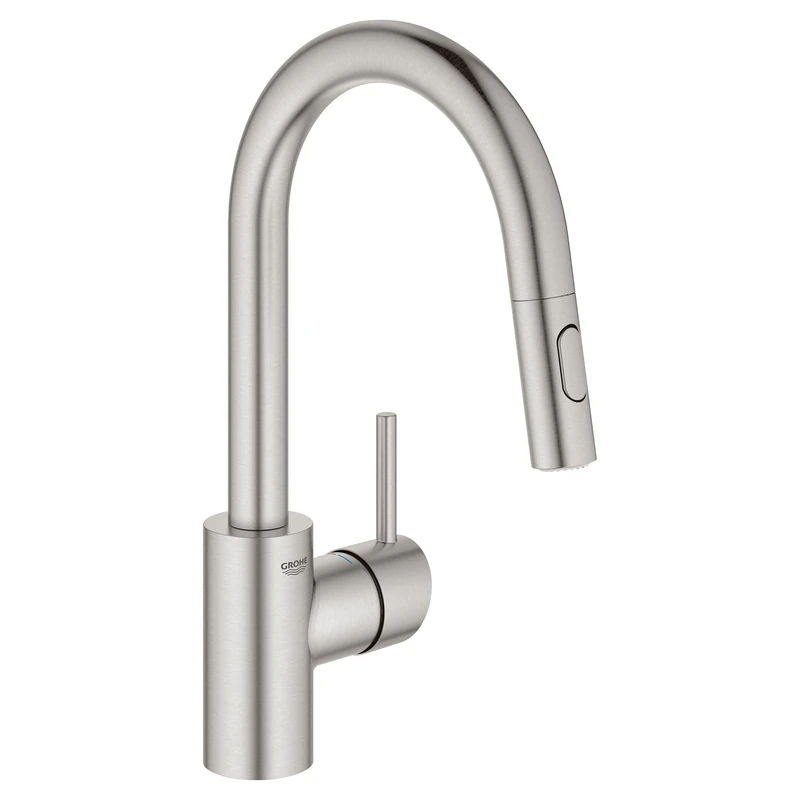 GROHE 31479DC1 Concetto Single-Handle Kitchen Faucet, Super Steel Infinity Finish