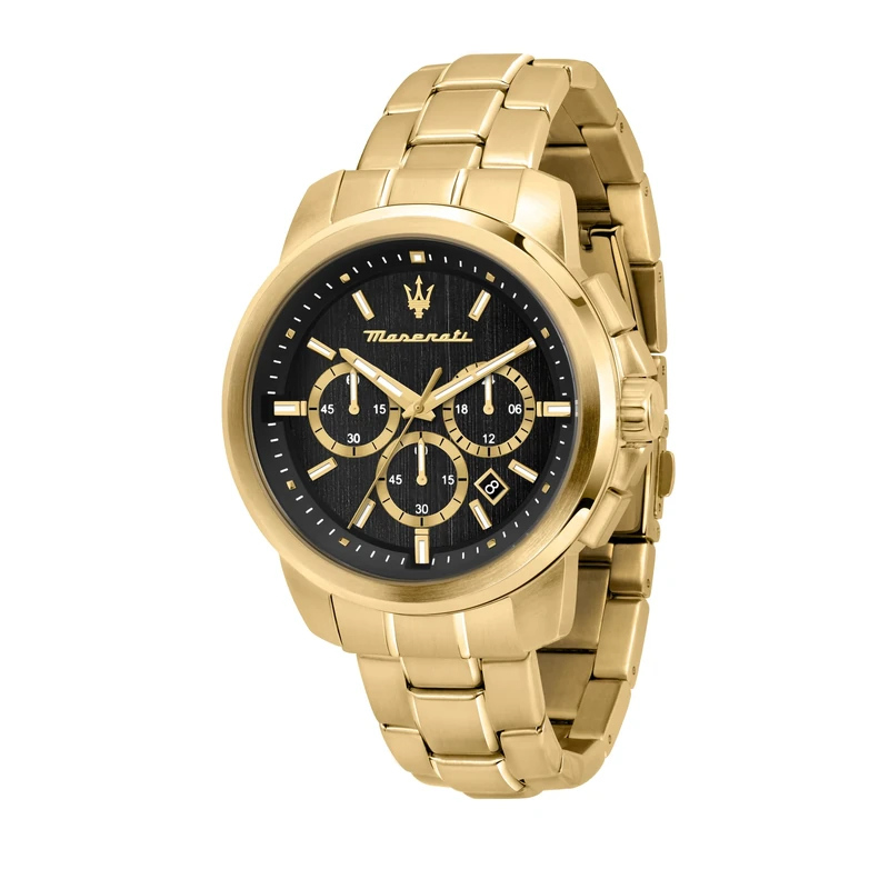 Maserati Men's Watch, Successo Collection, Chronograph Watch, Made of Stainless Steel and Yellow Gold PVD - R8873621013