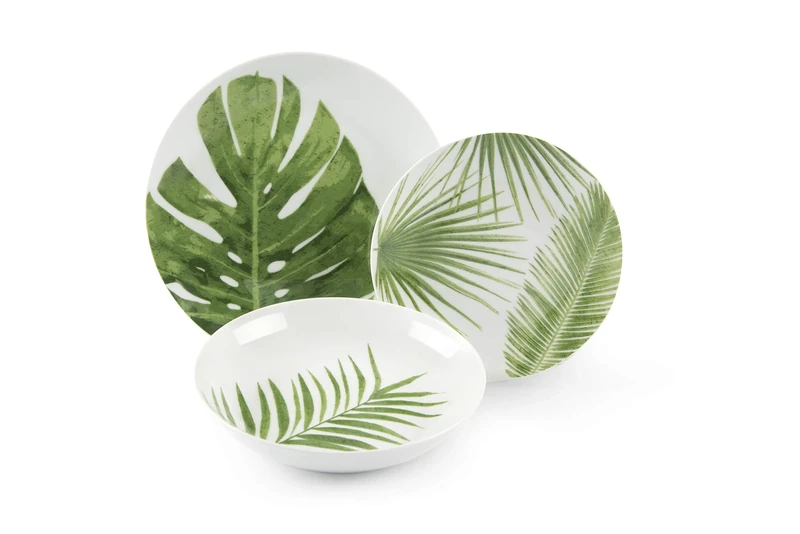 Excelsa Foliage 18-Piece Dinner Set, Porcelain