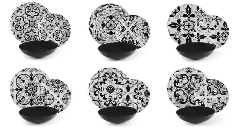 Excelsa Florence 18-Piece Dinner Set, Porcelain and Ceramic Stoneware