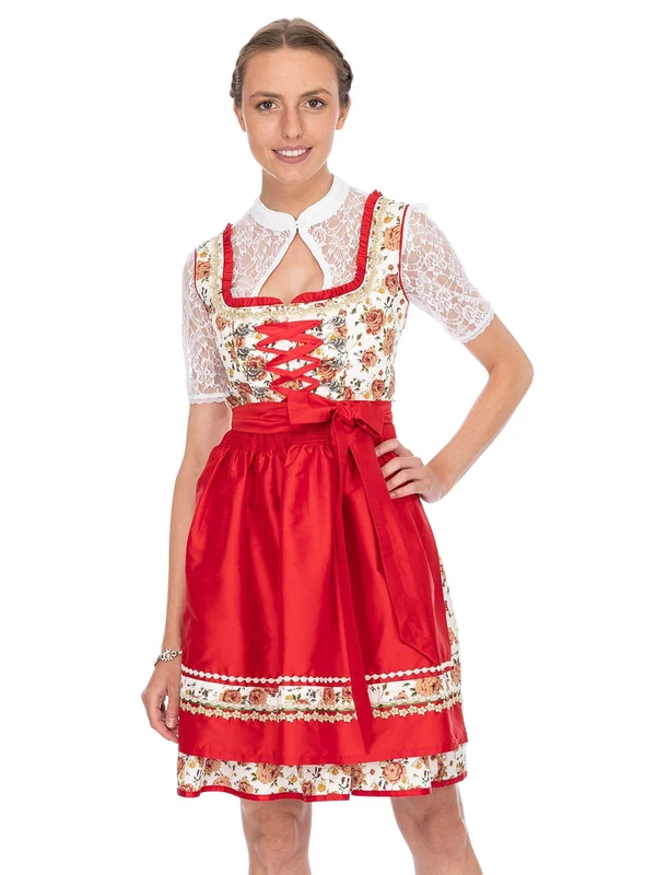 Stockerpoint Women's Dirndl Astoria, Multicoloured (Red Red), 12 - Image 1