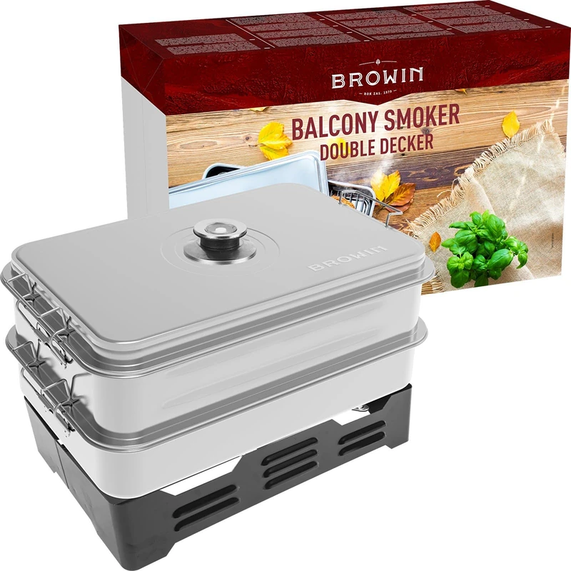 Browin 330007 XL Balcony Smoker - Stainless Steel with Thermometer