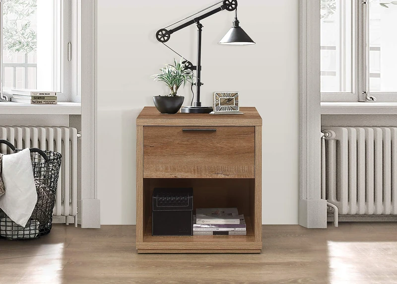 Birlea, Stockwell, 1 Drawer Bedside, Rustic Oak Effect, One Size