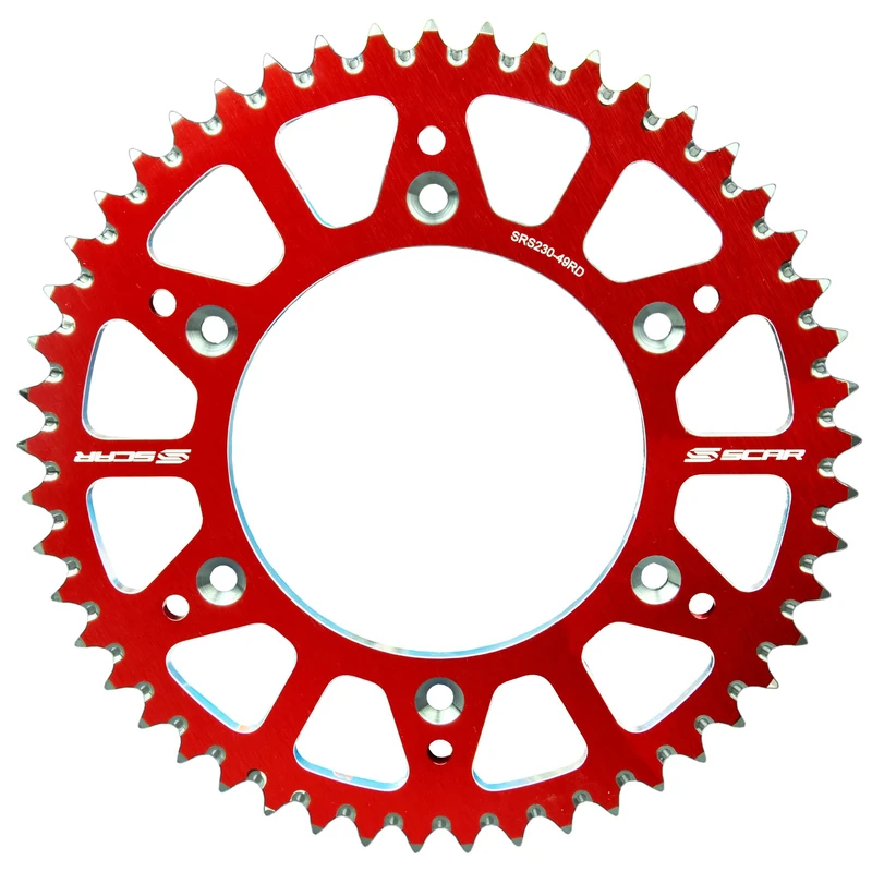 SCAR Aluminium Sprocket Compatible with HONDA CR CRF 125 150F 230F 250 250F 250R 250RX 450R 250X 450X 450RX 450L 450RL 87-22, Red - 50 teeth