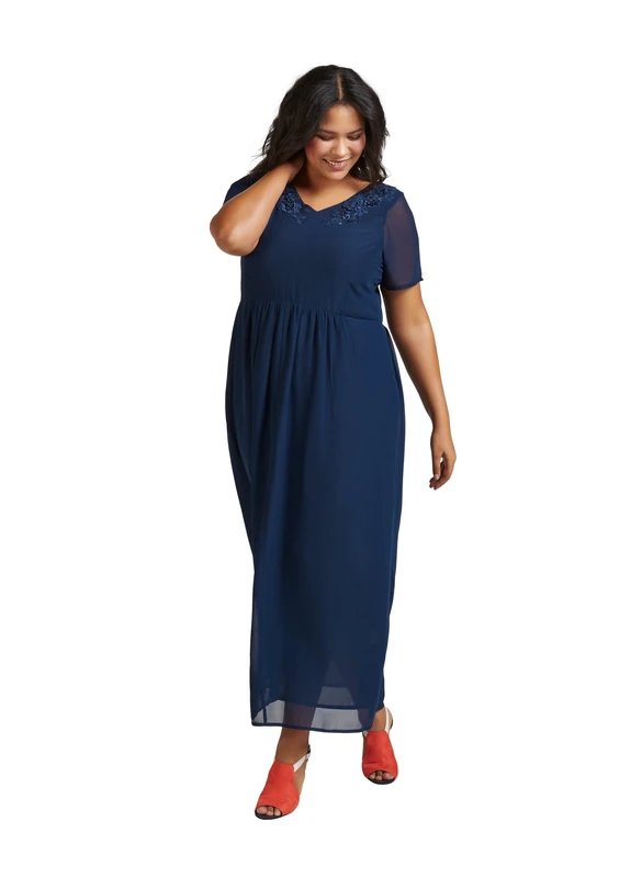 Zizzi Women's Abendkleider Party Dress Not Applicable, Blue (Dark Blue 1496), Small (Manufacturer Size: S 42/44) - Image 1
