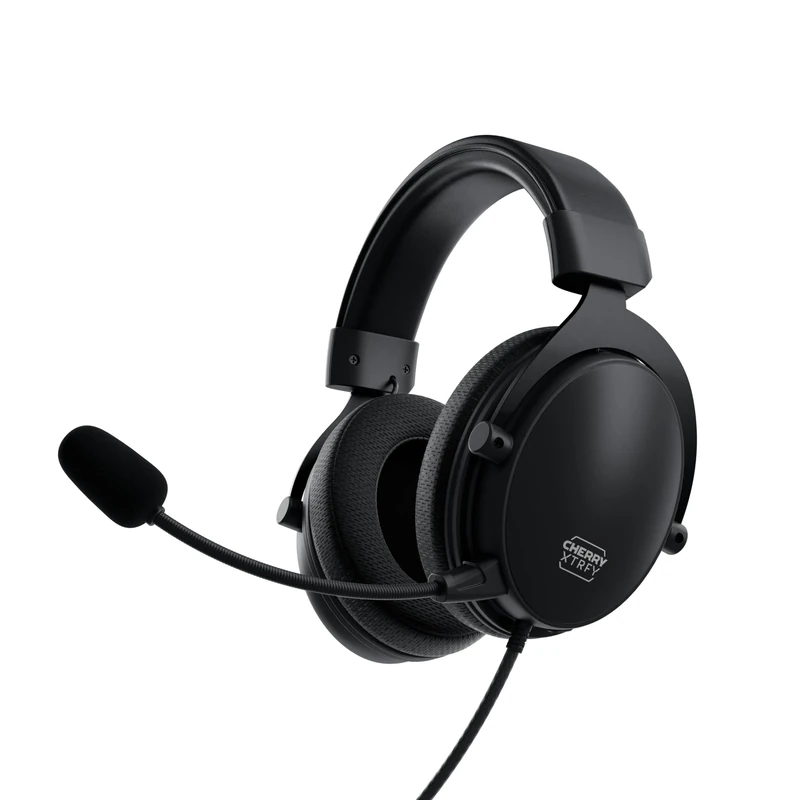 CHERRY XTRFY H2, Professional Gaming Headset, Optimised For Esports, Large Ear Cushions With Memory Foam Padding, Detachable Microphone, Braided Cable, Black