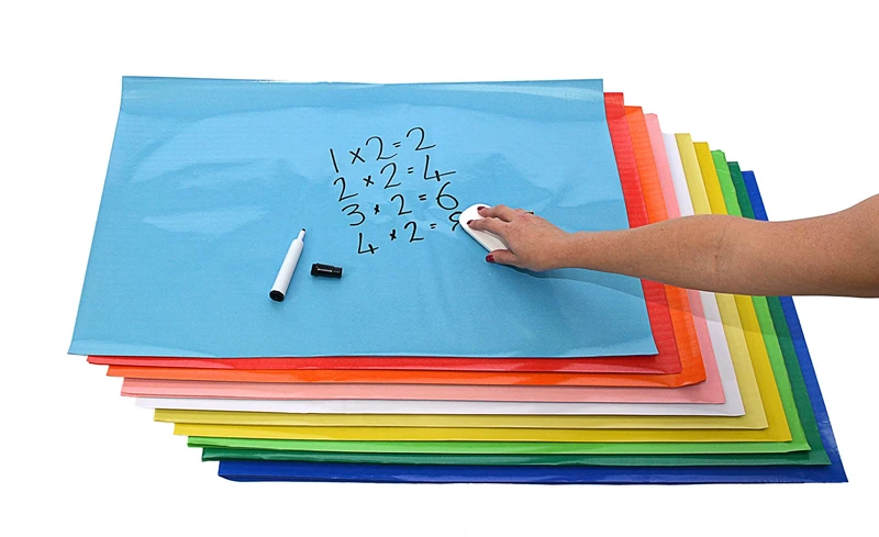 Scola Wipe Off Poster Paper Sheets, 10 Sheets, Assorted Colours, 760 mm x 510 mm, Educational Tools, School Displays, Ideal for Classrooms, Schools, Offices, Display Boards and Bulletin Boards