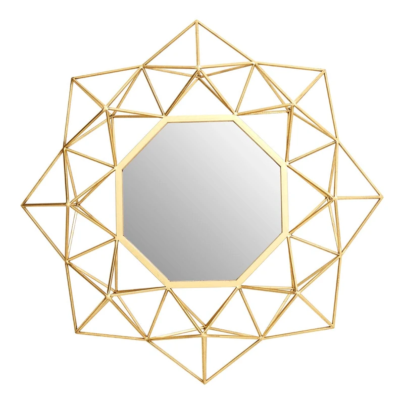 Premier Housewares Wall Mirror, Glass, Iron, MDF, Small