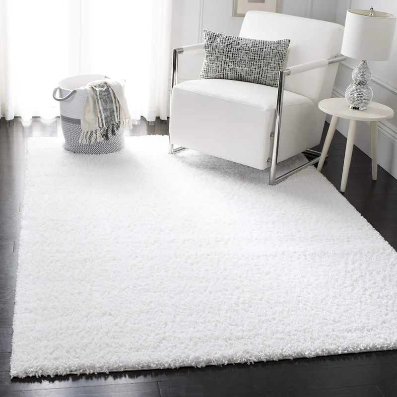 Safavieh August Shag Collection Shaggy Rug for Living Room, Dining Room, Bedroom, Short Pile, White, 244 x 305 cm