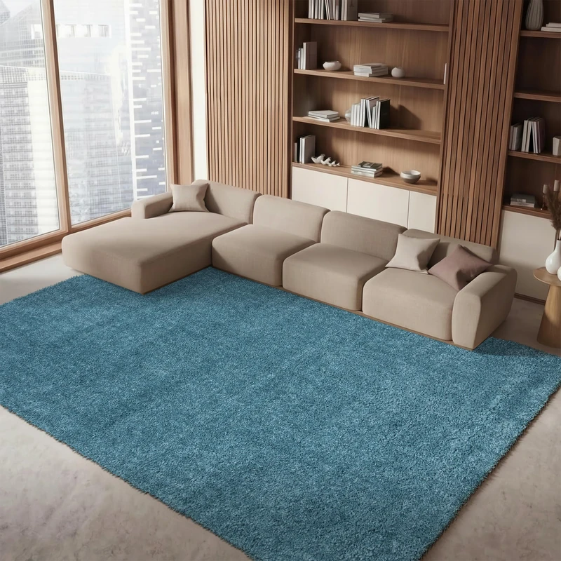 Safavieh Shag Rug for Living Room, Dining Room, Bedroom, August Shag Collection, Short Pile, in Turquoise, 240 X 300 cm