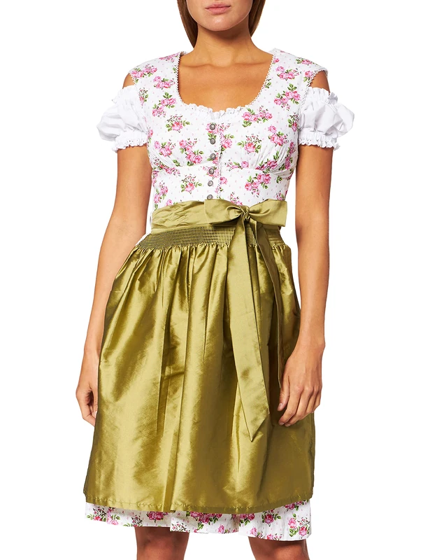 Stockerpoint Women's Violetta Dirndl, Multicoloured (Pink-Green, Pink-Green), 10