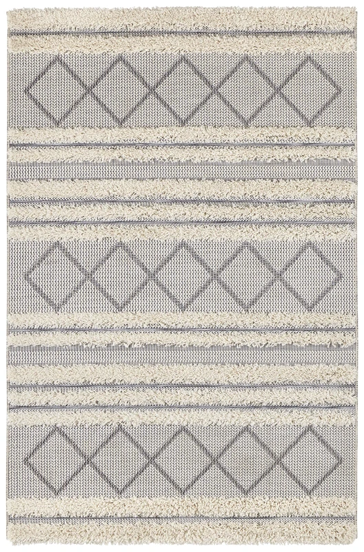 Freundin Home Collection Vintage Indoor and Outdoor Rug Safi Cream Grey 77 x 150 cm