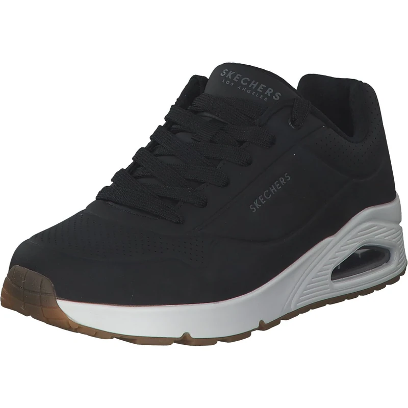 Skechers Men's Uno Stand on Air Sneaker, Dark Black Durabuck Trim, 10.5 UK