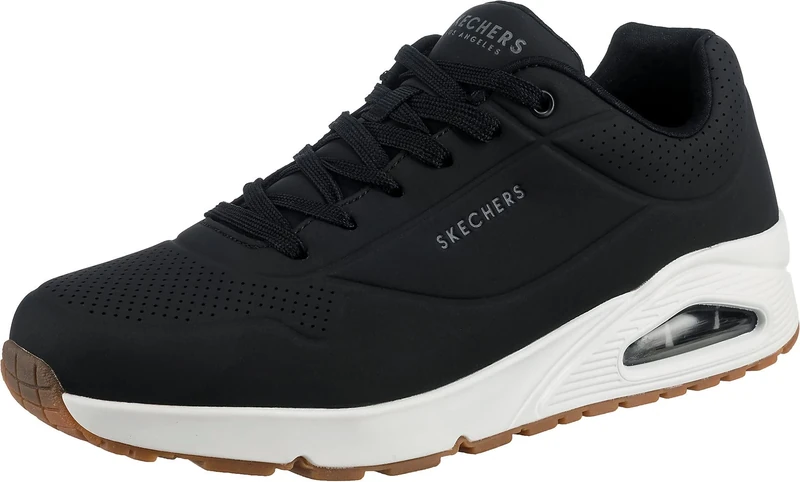 Skechers Men's Uno Stand On Air Trainers, Black Durabuck, 7.5 UK