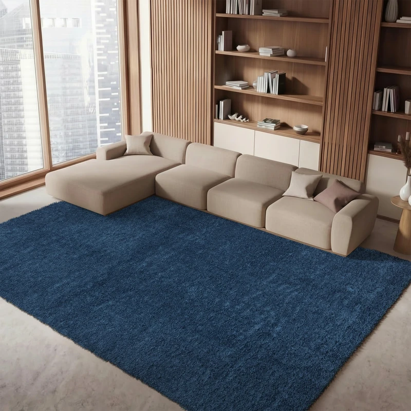 Safavieh Shag Rug for Living Room, Dining Room, Bedroom - August Shag Collection, Short Pile, in Navy, 240 X 300 cm