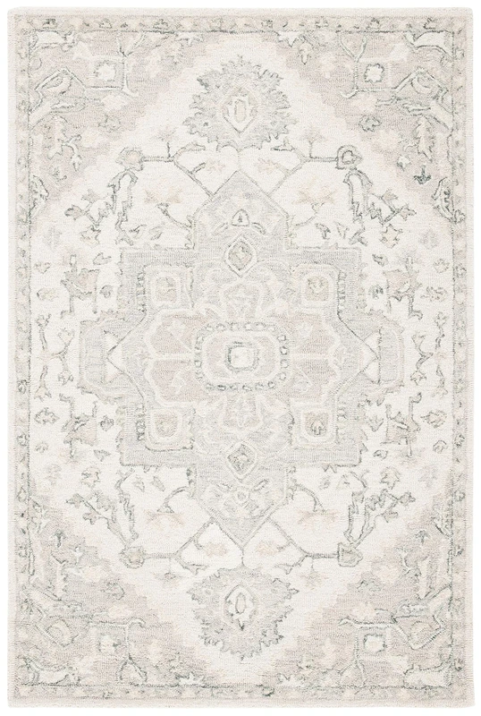 Safavieh Traditional Rug for Living Room, Dining Room, Bedroom - Micro-Loop Collection, Short Pile, in Ivory and Beige, 60 x 110 cm