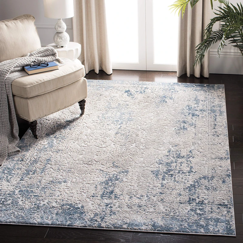 Safavieh Abstract Indoor Woven Rectangle Area Rug, Invista Collection, INV465, in Grey/Ivory, 122 X 183 cm for Living Room, Bedroom or Any Indoor Space