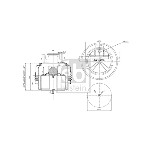 FEBI Front Air Suspension Boot compatible with VOLVO Fh 16 II Fmx 03-11 22047989