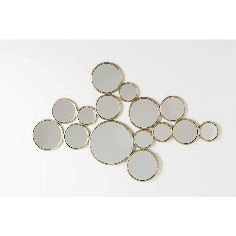 Kare Design Bubbles Brass Wall Mirror 93 x 138 cm Gold-Coloured Decorative Mirror Round Hallway Mirror Design Mirror 93 x 137 x 2 cm