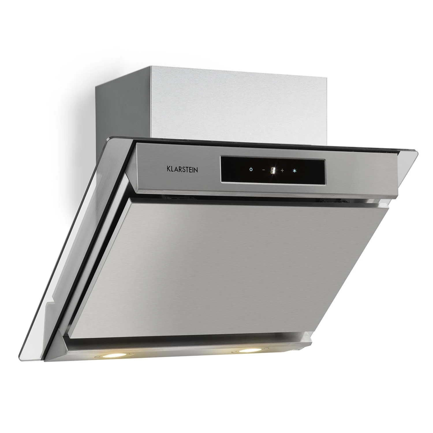 Klarstein Balzac Head-Free Hood - Extractor Hood with 3 Power Levels, Circulating Air and Exhaust Air, Extra Quiet, Touch Control, LED Lighting, Grease Filter, Silver, Type: Balzac, 60 cm