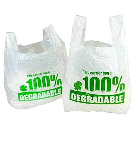 Sabco - White Vest Carrier Bags 100% Degradable - Large 11 x 17 x 21" - Eco Friendly Plastic Bags (2000)